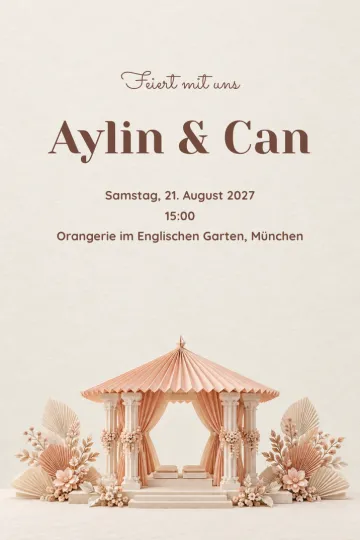 Einladung Hochzeit, Design Papierpavillon