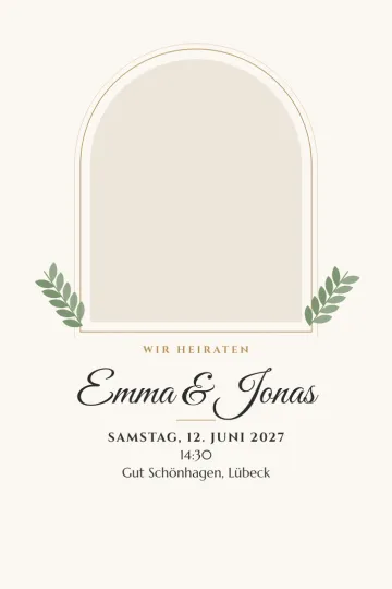 Einladung mit dem Design Foto im Bogen