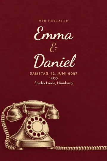 Einladung mit dem Design Liebe am Telefon