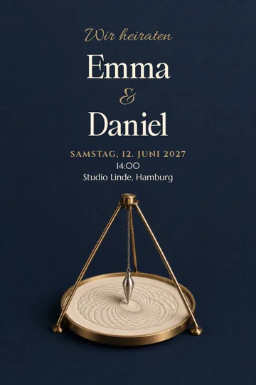 Einladung mit dem Design Sandpendel