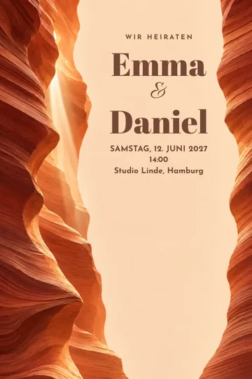 Einladung mit dem Design Gelübde in der Schlucht