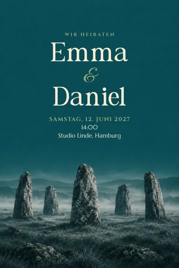 Einladung mit dem Design Ewige Steine