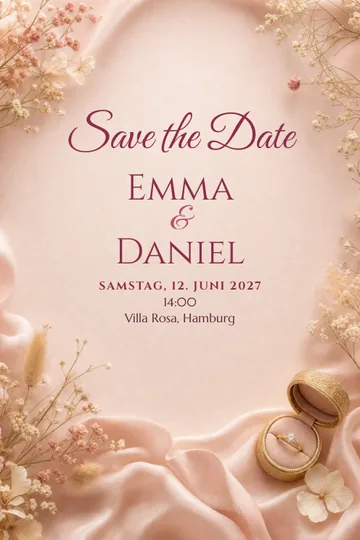 Einladung mit dem Design Save the Date: Kalender