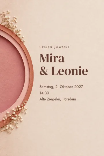 Einladung Hochzeit, Design Terrakottabogen