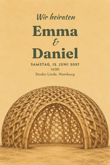 Einladung mit dem Design Unter der Bambuskuppel