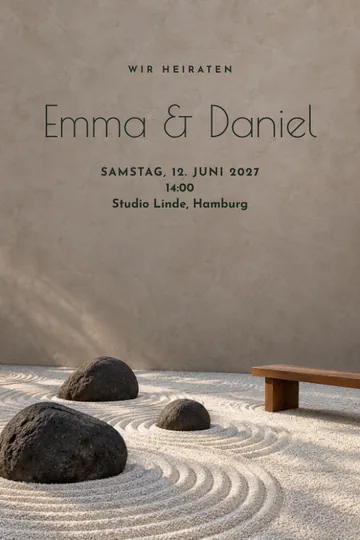 Einladung mit dem Design Sandgartengelübde