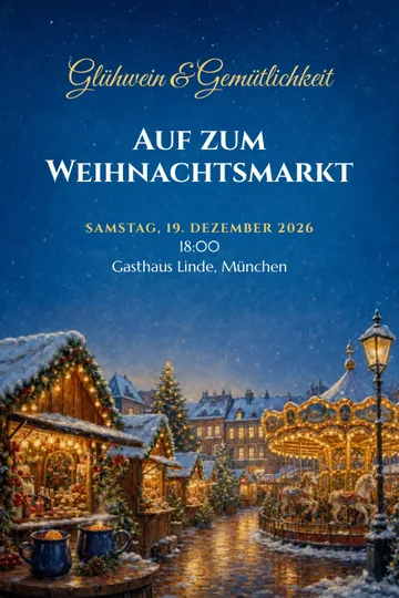 Einladung mit dem Design Weihnachtsmarkt
