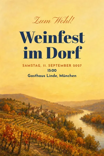 Einladung mit dem Design Weinfest